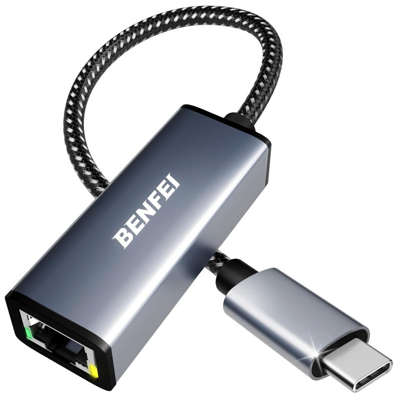 BENFEI USB-C to Ethernet Adapter, USB Type-C (Thunderbolt 3/4) to RJ45 Gigabit Ethernet LAN Network Adapter Compatible with iPhone 15 Pro/Max, MacBook Pro/Air 2023, iPad Pro,iMac, S23, XPS 17 and More - Image 1